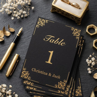 Elegante Tarjeta de Número de Mesa de Boda con Flo