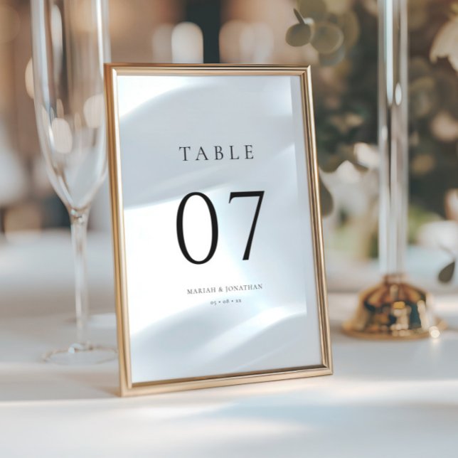 Elegante Tarjeta de número de mesa de Boda minimal (Subido por el creador)