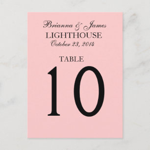 Elegante Tarjeta de número de mesa de Boda rosa pa