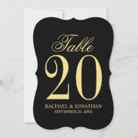 Elegante tarjeta de número de mesa de bodas de vin