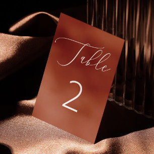 Elegante tarjeta de número de mesa de ladrillo de 