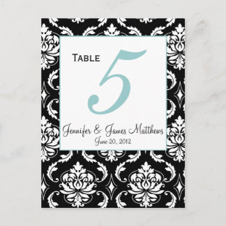 Elegante tarjeta de número de mesa de matrimonio d