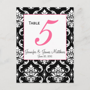 Elegante tarjeta de número de mesa de matrimonio d