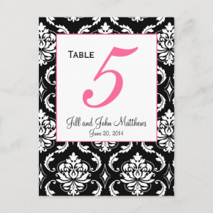 Elegante tarjeta de número de mesa de matrimonio d
