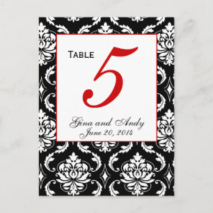 Elegante tarjeta de número de mesa de matrimonio d