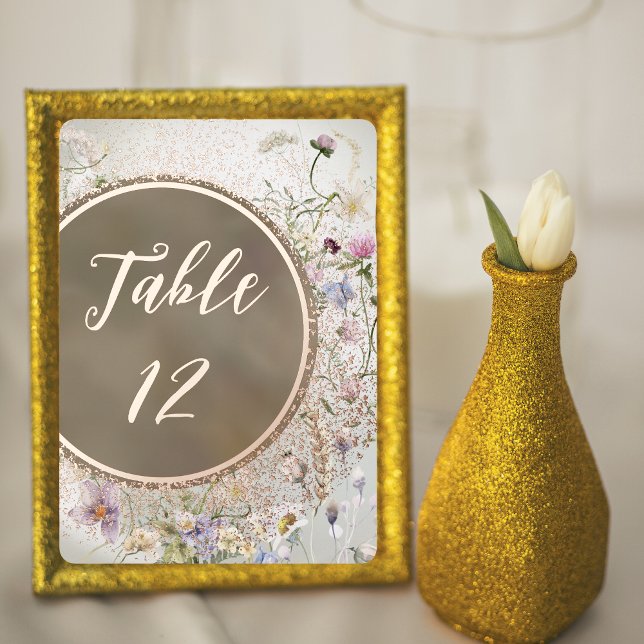 Elegante tarjeta de número de mesa de Relieve meta (Subido por el creador)