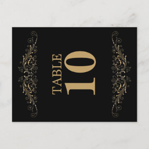 Elegante tarjeta de número de mesa floreciente