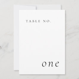 Elegante tarjeta de número de mesa Minimalista