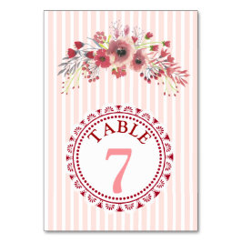 Elegante Tarjeta de número de tabla de Boda de pan