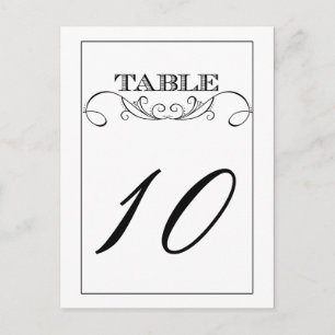 Elegante tarjeta de número de tabla de Boda de Swi