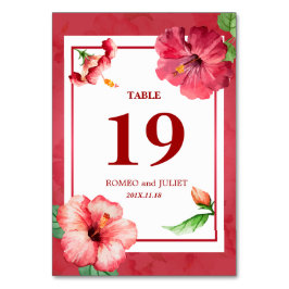 Elegante Tarjeta de número de tabla de Boda floral