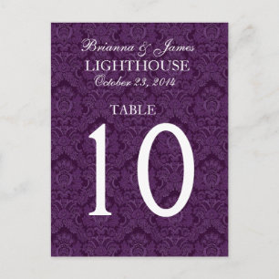 Elegante tarjeta de número de tabla de casamiento 