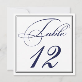 Elegante tarjeta de números de tabla de guiones az