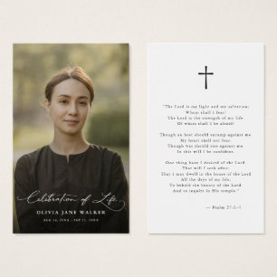 Elegante tarjeta de oración conmemorativa de funer