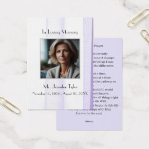 Elegante tarjeta de oración conmemorativa del fune