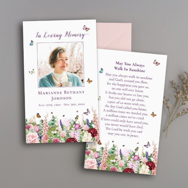 Elegante Tarjeta de Oración del Funeral de la Memo (Subido por el creador)