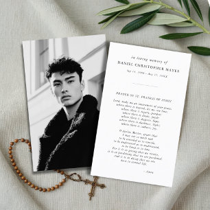 Elegante Tarjeta de Oración Fotográfica de San Fra