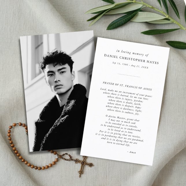 Elegante Tarjeta de Oración Fotográfica de San Fra (Subido por el creador)