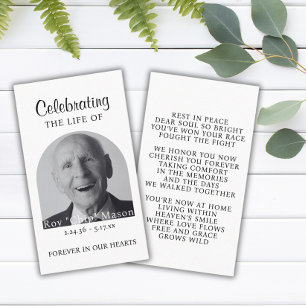 Elegante Tarjeta de Oración Funeral de Fotografía