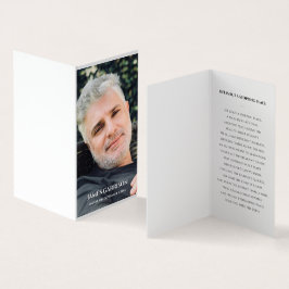 Elegante tarjeta de oración funeraria con foto