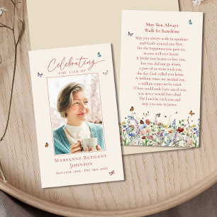 Elegante tarjeta de oración funeraria conmemorativ