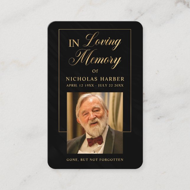 Elegante tarjeta de oraciones funerales con simpat (Anverso)