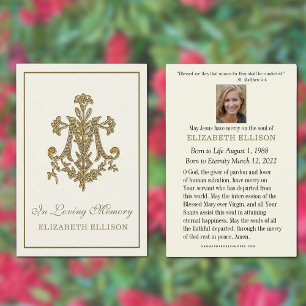 Elegante tarjeta de oraciones funerarias de la cru