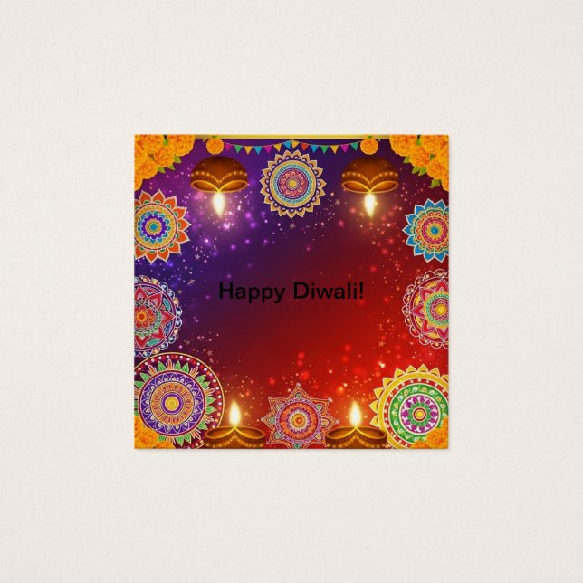 Elegante tarjeta de perfil de Diwali india (Anverso)