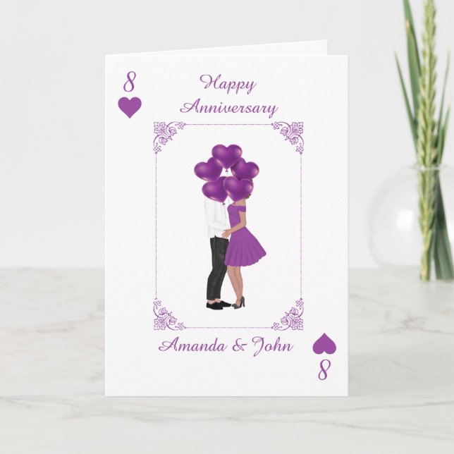 Elegante Tarjeta de Personalización del Aniversari (Anverso)