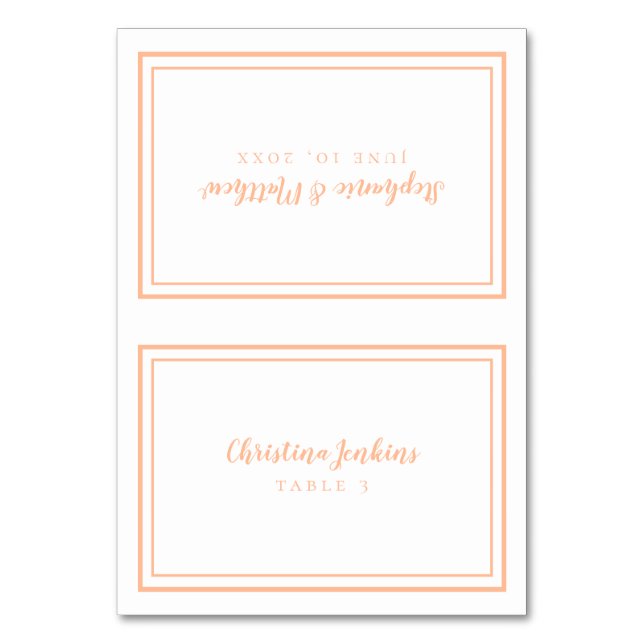 Elegante Tarjeta de Personalizado de Boda Peach (Anverso)