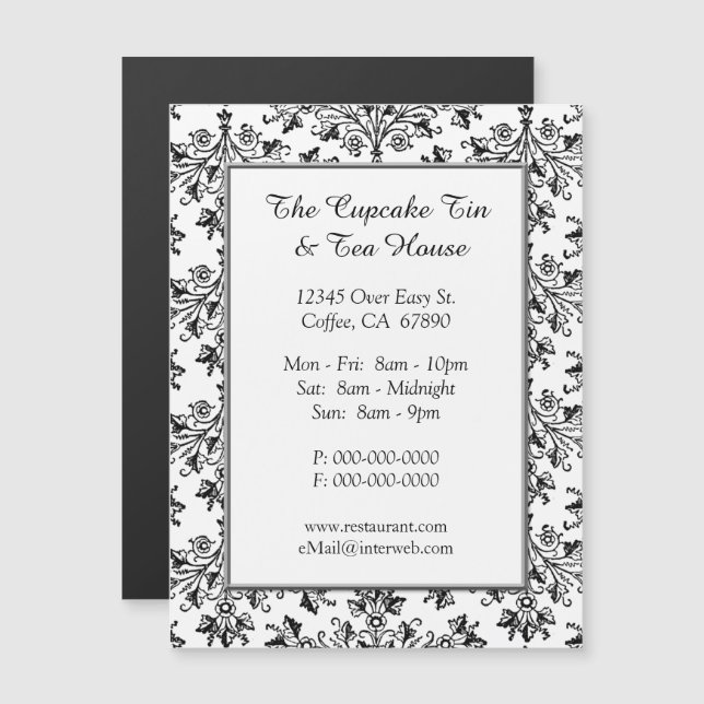 Elegante tarjeta de Personalizado del restaurante  (Anverso/Reverso)