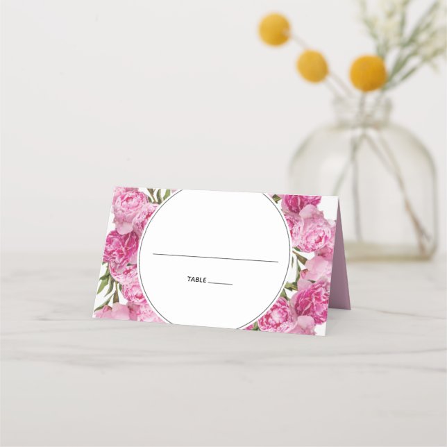 Elegante tarjeta de plaza Boda de los peones rosad (Anverso)