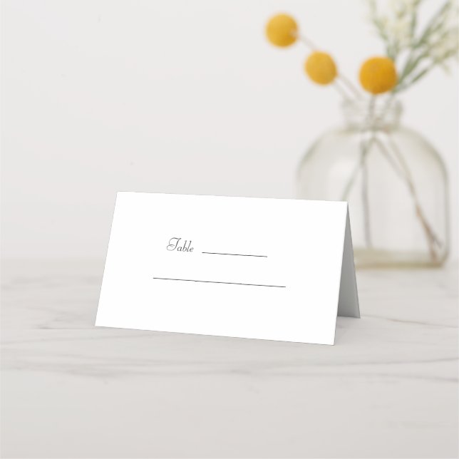 Elegante tarjeta de plaza Boda Minimalista (Anverso)