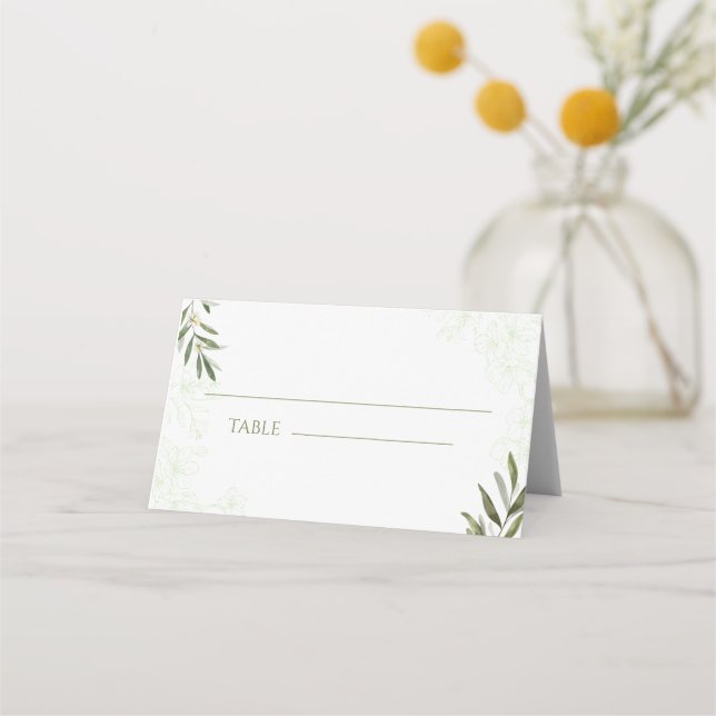 Elegante tarjeta de plaza Boda verde ardiente (Anverso)
