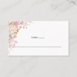 Elegante tarjeta de plaza plana Boda floral rosa