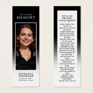Elegante tarjeta de plegaria de memoria para amant