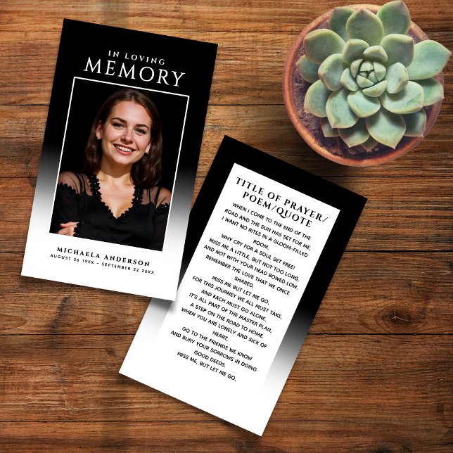 Elegante tarjeta de plegaria de memoria para amant (Subido por el creador)