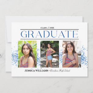 Elegante tarjeta de postgrado para cuatro fotos