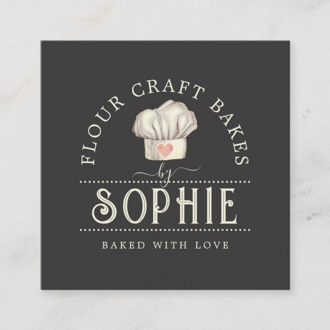 Elegante tarjeta de presentación con logotipo Bake (Anverso)