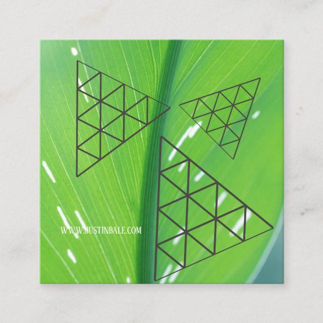 Elegante tarjeta de presentación cuadrada de color (Anverso)