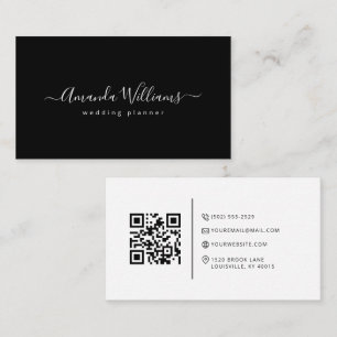 Elegante tarjeta de presentación de código QR en b