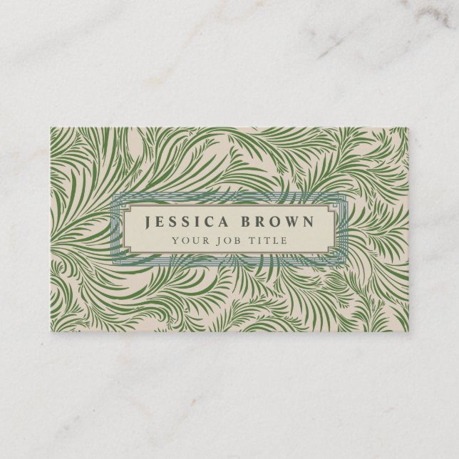 Elegante tarjeta de presentación de damasco floral (Anverso)