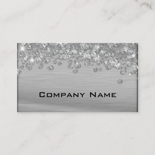 Elegante tarjeta de presentación de Diamante (Anverso)