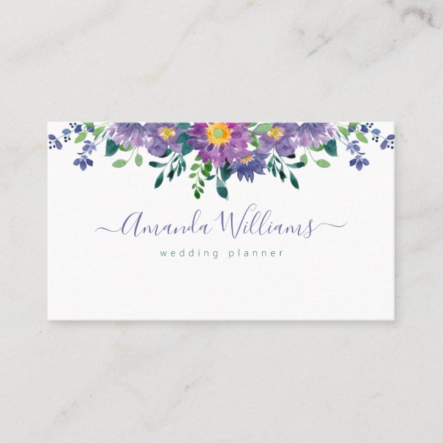 Elegante tarjeta de presentación de diseño floral  (Anverso)
