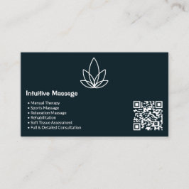 Elegante tarjeta de presentación de masaje en blan