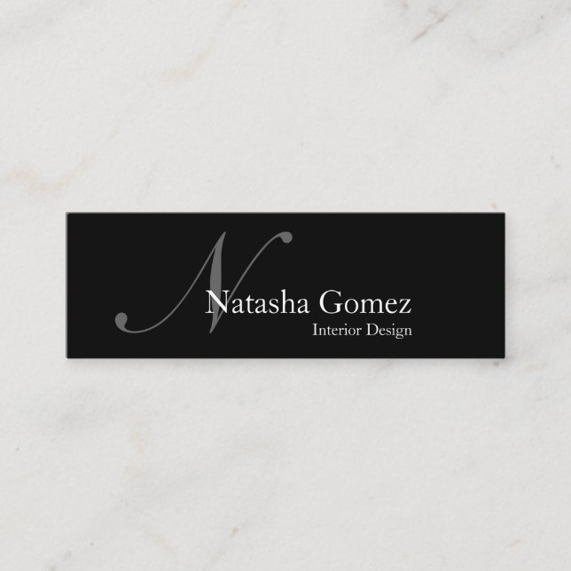 Elegante tarjeta de presentación de Monogramas en  (Anverso)