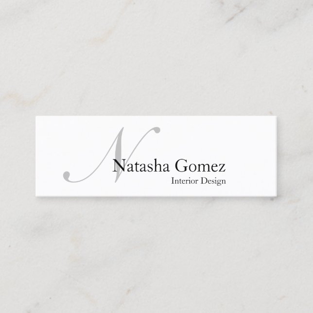 Elegante tarjeta de presentación de Monogramas en  (Anverso)