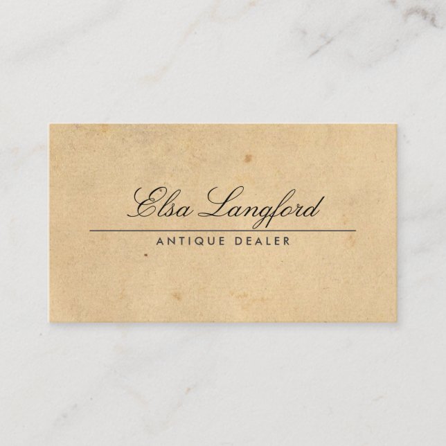 ELEGANTE tarjeta de presentación de papel de VENTA (Anverso)