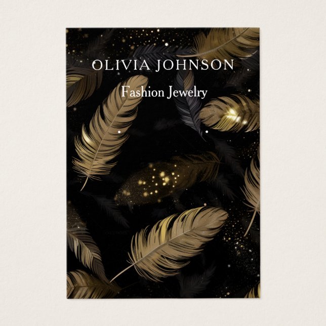 Elegante tarjeta de presentación de pendientes de  (Frente)