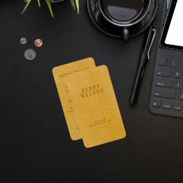 Elegante tarjeta de presentación de piel amarilla